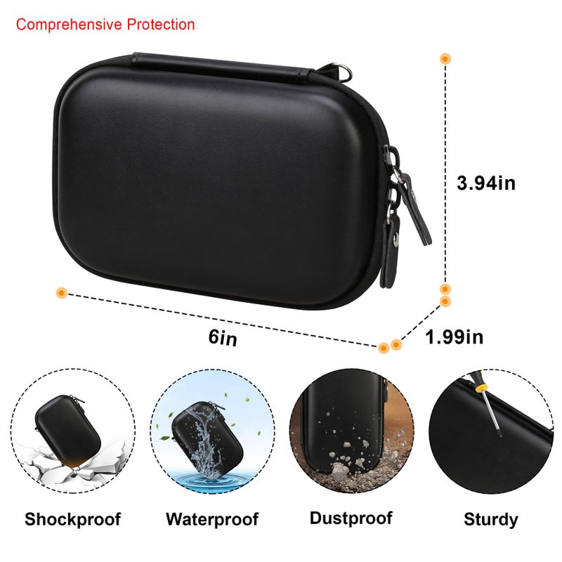 Elonbo Camera Carrying Case for Kodak Printomatic Digital Instant Print Camera  Portable Bluetooth Photo Printer Storage Holder Bag  Mesh Bag Fits Photo Paper MicroSD Card USB Cable  Black+Black - Image 3